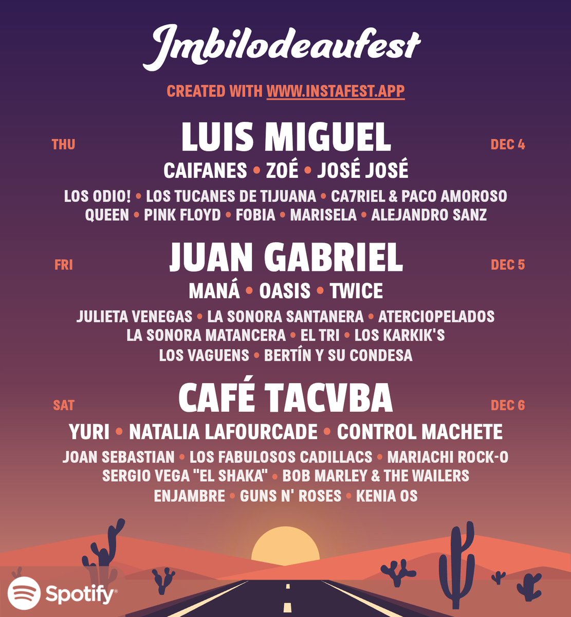 jmbilodeau's tweet photo. Festival listo! Gratis para todos! #Spotify #wrapped https://t.co/9wZBZP5I2l