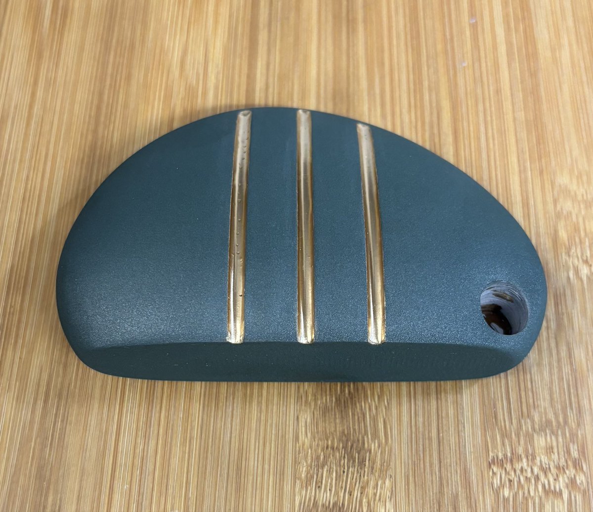 BeaugeyCustom's tweet image. Dark green cerakote with gold paint infill. Check out the before and after pictures. Call if you need any club work done!