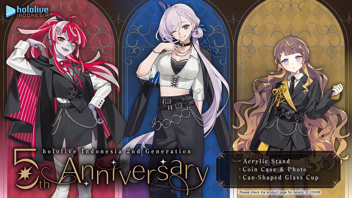 🧟‍♀️🍂🦚Merch🧟‍♀️🍂🦚

hololive Indonesia 2nd Generation 5th Anniversary Merch is available now! 🥳

Lineup
🔵Acrylic Stand
🔵Coin Case &amp; Photo
🔵Can-Shaped Glass Cup

🛒
shop.hololivepro.com/en/products/ho…

#holorofa5hionshow