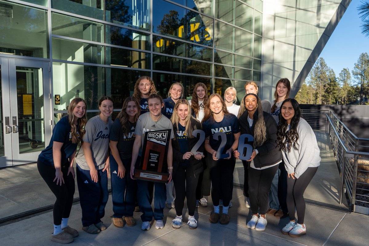 NAUAthletics's tweet image. Celebrating team 226 🏆

What a historic season for @nauvolleyball 🏐 
Big Sky Regular Season Champions with an undefeated home slate, Co-MVP, three first team all-conference honorees &amp;amp; Big Sky Coach of the Year! ⭐️

#RaiseTheFlag | #BigSkyVB