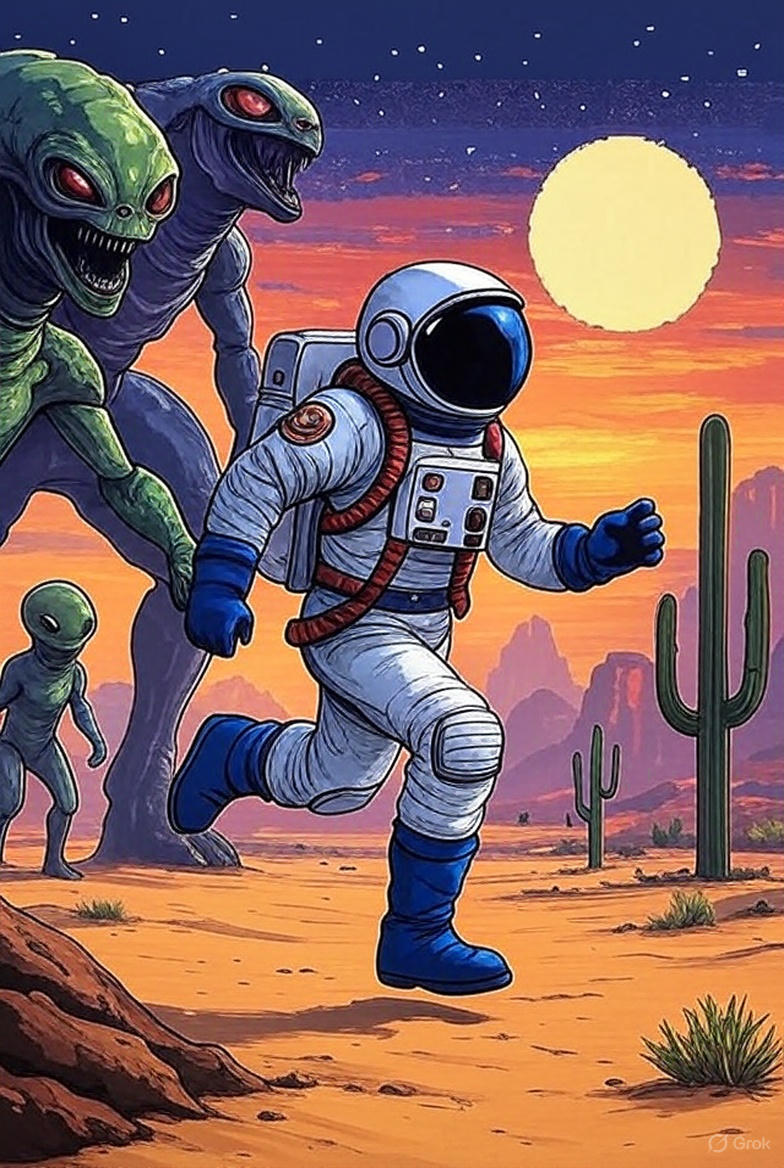 maaise1989's tweet photo. Even if you're running away hard, if you're unlucky, an alien might suddenly appear randomly right in front of you, unfairly ending your game. Are you ready to feel wronged?
#GameDev #IndieGame #ArcadeClassic #RoutineTootin #WebGames https://t.co/xXkEkiyDmR