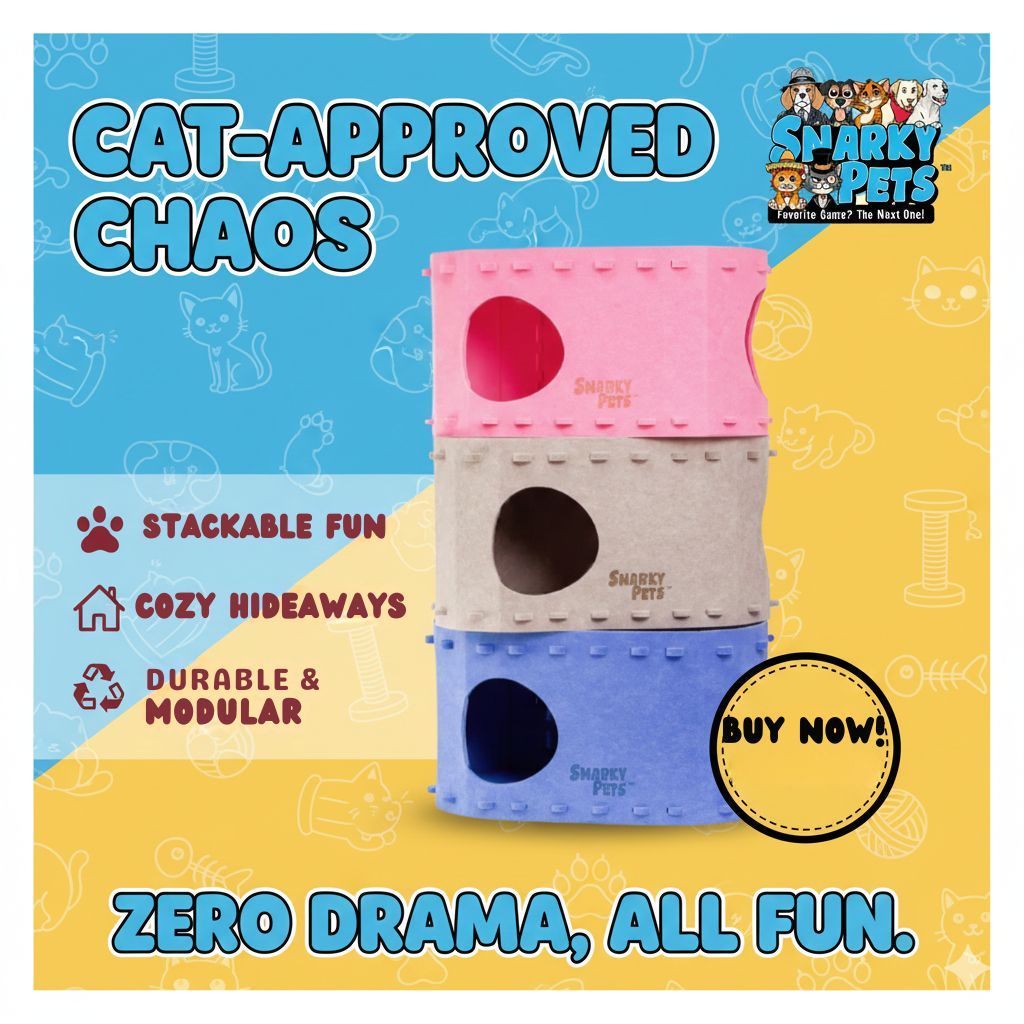 SnarkyPets's tweet photo. They're stackable for multi-cat homes or multi-level play, offering the perfect cozy hideaways for naptime. It's ZERO DRAMA, ALL FUN.
Get yours today and let the stacking begin at https://t.co/2pcvJ3AGvJ
#CatApprovedChaos #CatCondo #StackableFun #CatHideaway https://t.co/78X4SAf5lN