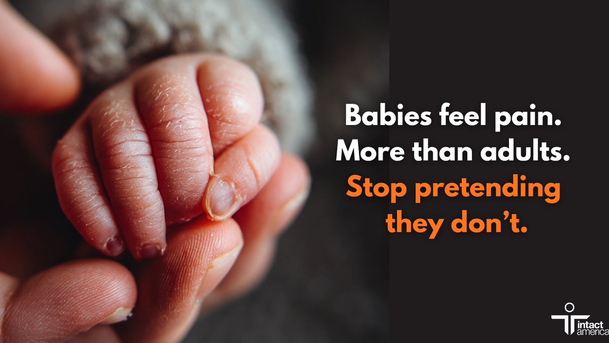 intactamerica's tweet image. The science is clear.
Neonatal researchers have known for decades: infants experience pain intensely — sometimes more intensely than adults.
Pain is pain — even when the victim can’t speak

#BabiesFeelPain #StopTheHarm #IntactAmerica #ProtectOurChildren