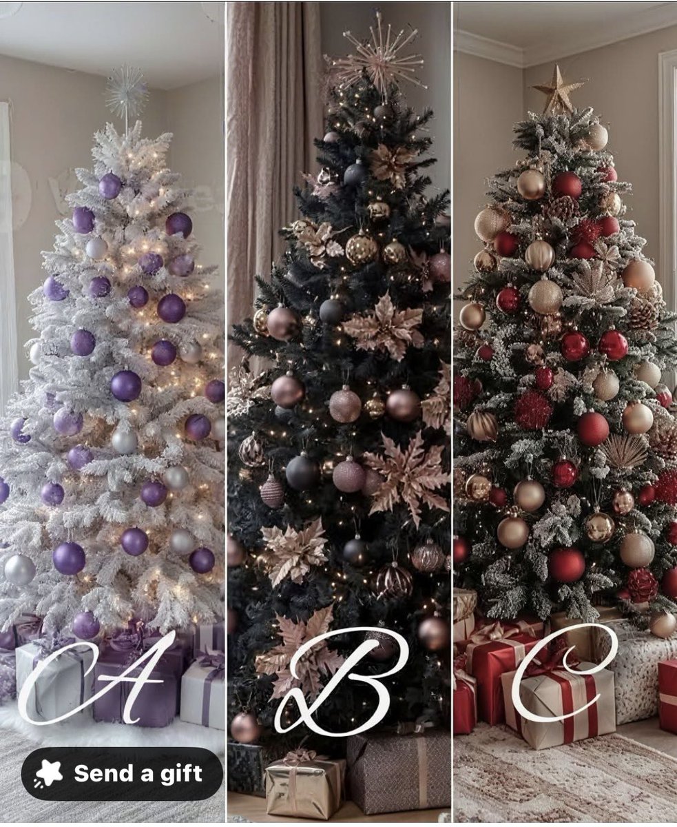 TheLucyShow1's tweet photo. C for me! 
Which Christmas tree would you choose? 🎄 https://t.co/xHgaZIRRmF