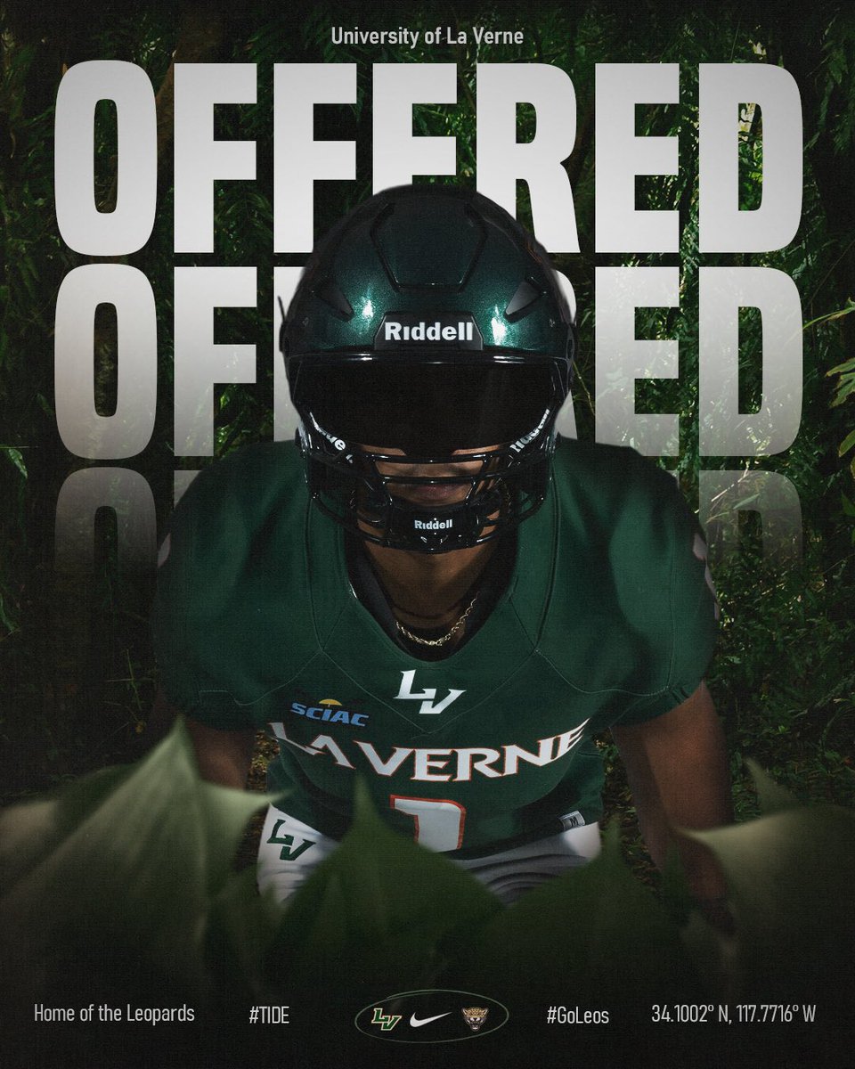 Another Blessing! 
Thank you <a href="/Coach_Dagan/">Coach Trent Dagan</a> for the official offer to the University La Verne <a href="/NPPanthersONE/">NEWBURY PARK FOOTBALL</a> <a href="/joe_smigiel/">Joe Smigiel</a>