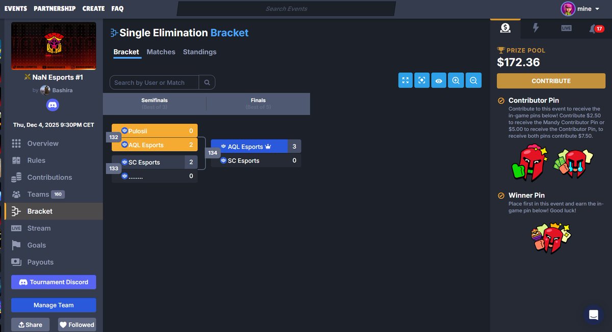 first matcherino in the new org ggs to old aql zimon dompe nes fade swarm