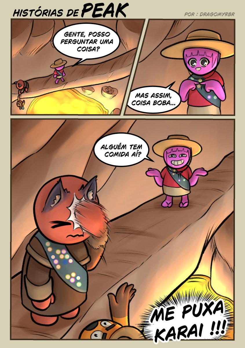 Quando você vai jogar com os amigos e rende ótimas histórias ao ponto de ter que fazer tirinhas sobre kkkk
✨Baseado em GamePlays Reais. ✨

#hq #comics #fanart #peak #DragomyrBR