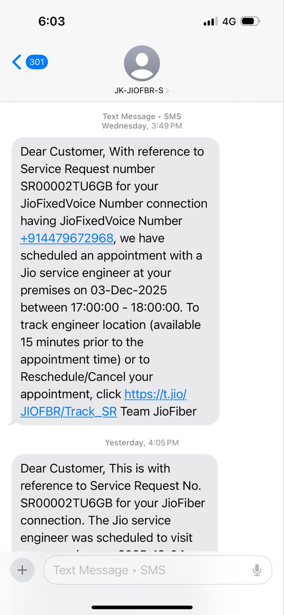 kvinot's tweet photo. @JioCare @_MukeshAmbani @AkashMAmbani @j_anujj My internet connection has been down for the past five days. I raised a complaint, but no technician has visited and I haven’t received any proper response or update. This prolonged downtime is causing major inconvenience. https://t.co/RrexEORFU1