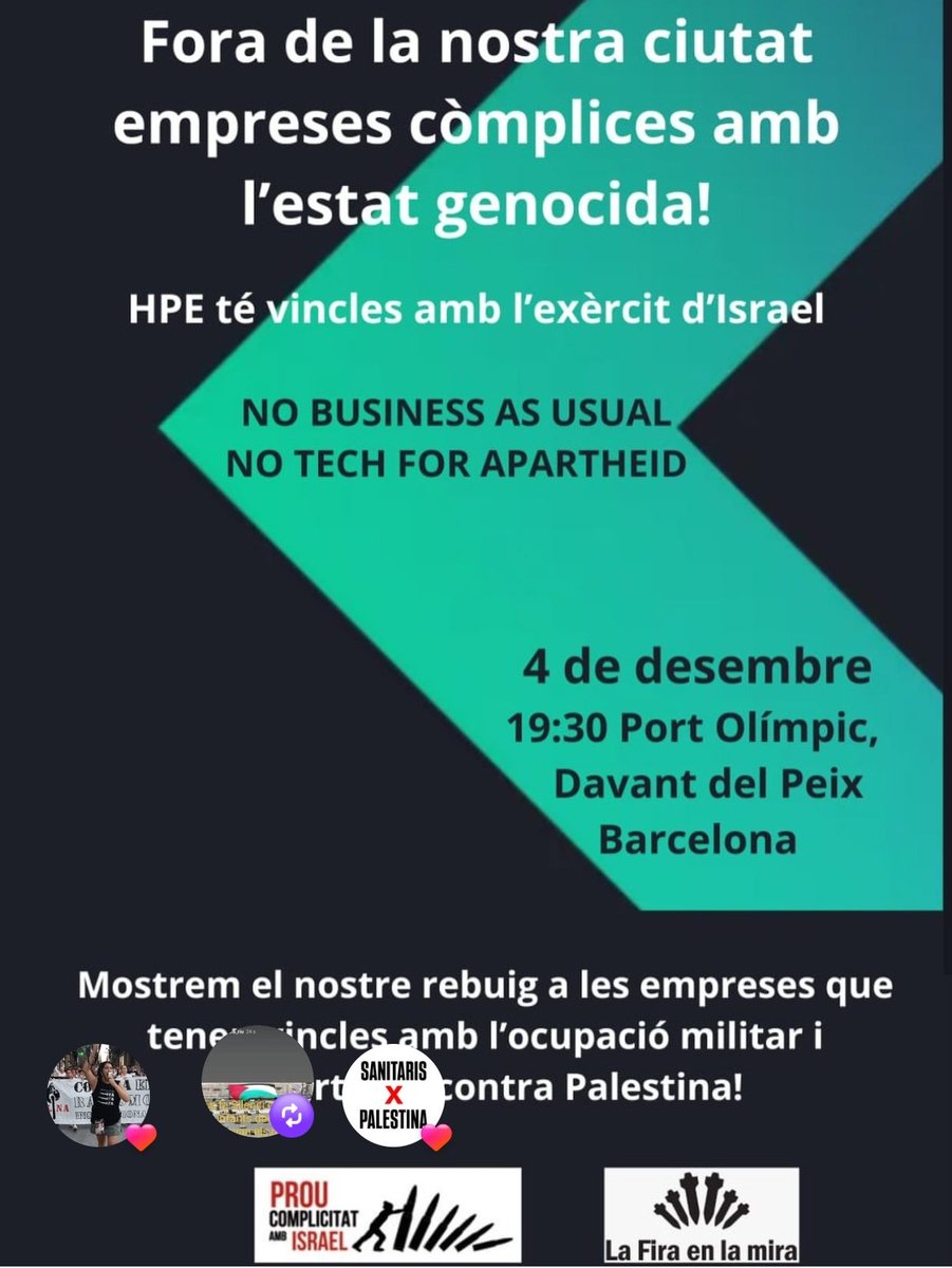 Alfonsiaio's tweet image. Avui hem participat en aquest acte al Port de Barcelona a on l'empresa #HPE complís del #GenocidiIsraelià a #PalestinaLliure , feien una festa al port, no érem moltes però fèiem soroll i ens fèiem veure.