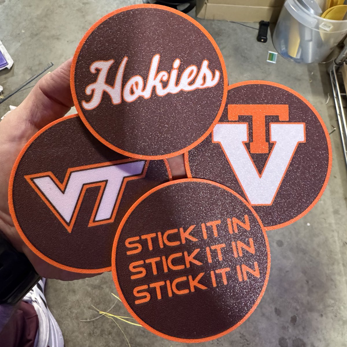 Xmas time…we’re COOKING adding some new stuff to the Hokie Cave tree and some color match coaster sets…keeping the robotic minions busy!

Maybe some VT color Crumbl coasters next?!? 🤣🤣🤣

#Hokies 🎄🦃🎄