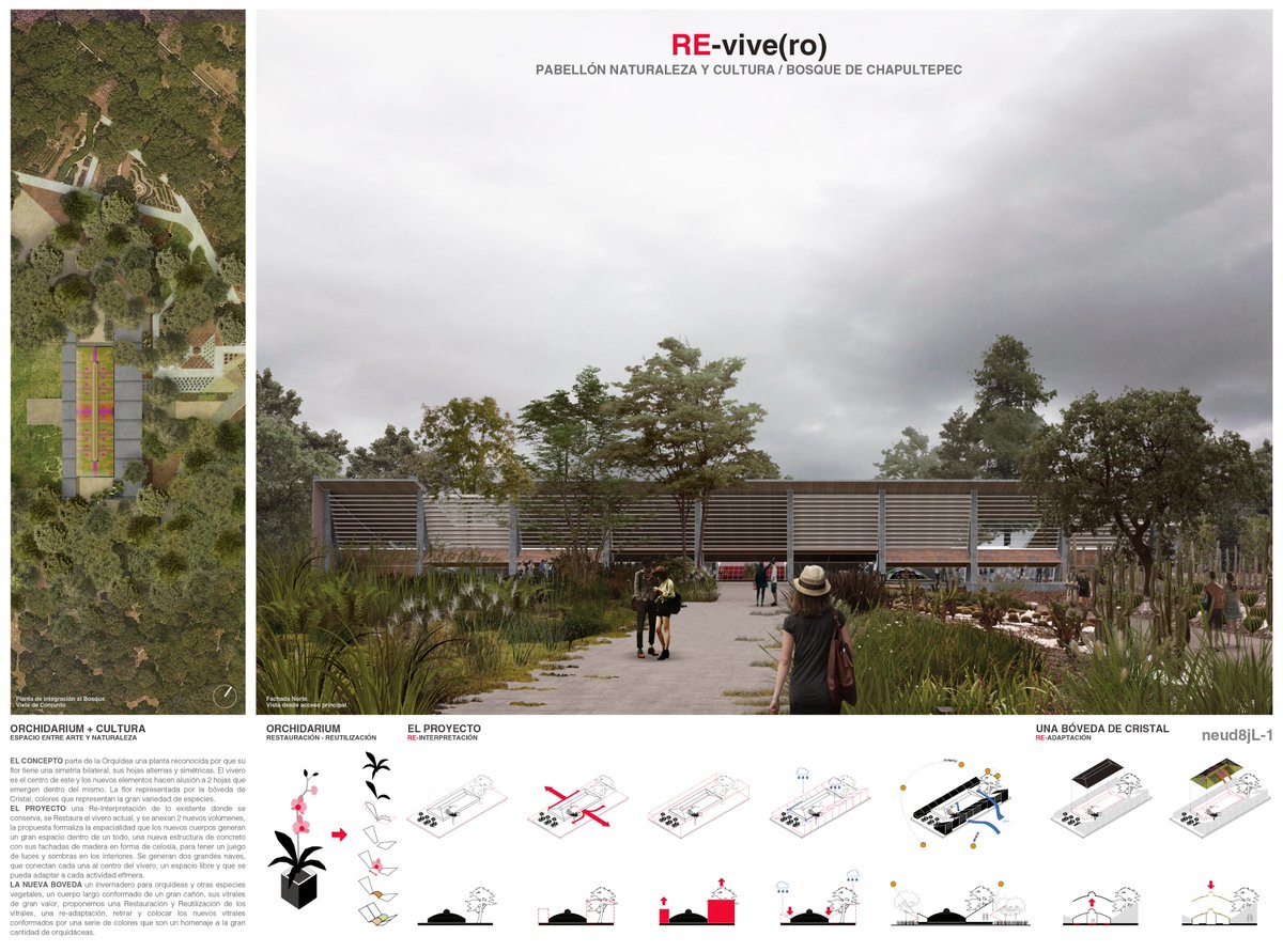 oe_architect's tweet photo. Invitation from the Government of Mexico City and Chapultepec Forest for the design of a Nature and Culture Pavilion

Year 2021 - Proposal

RE-vive(ro)

Sheet 1 of 2 https://t.co/i267TtrzSK