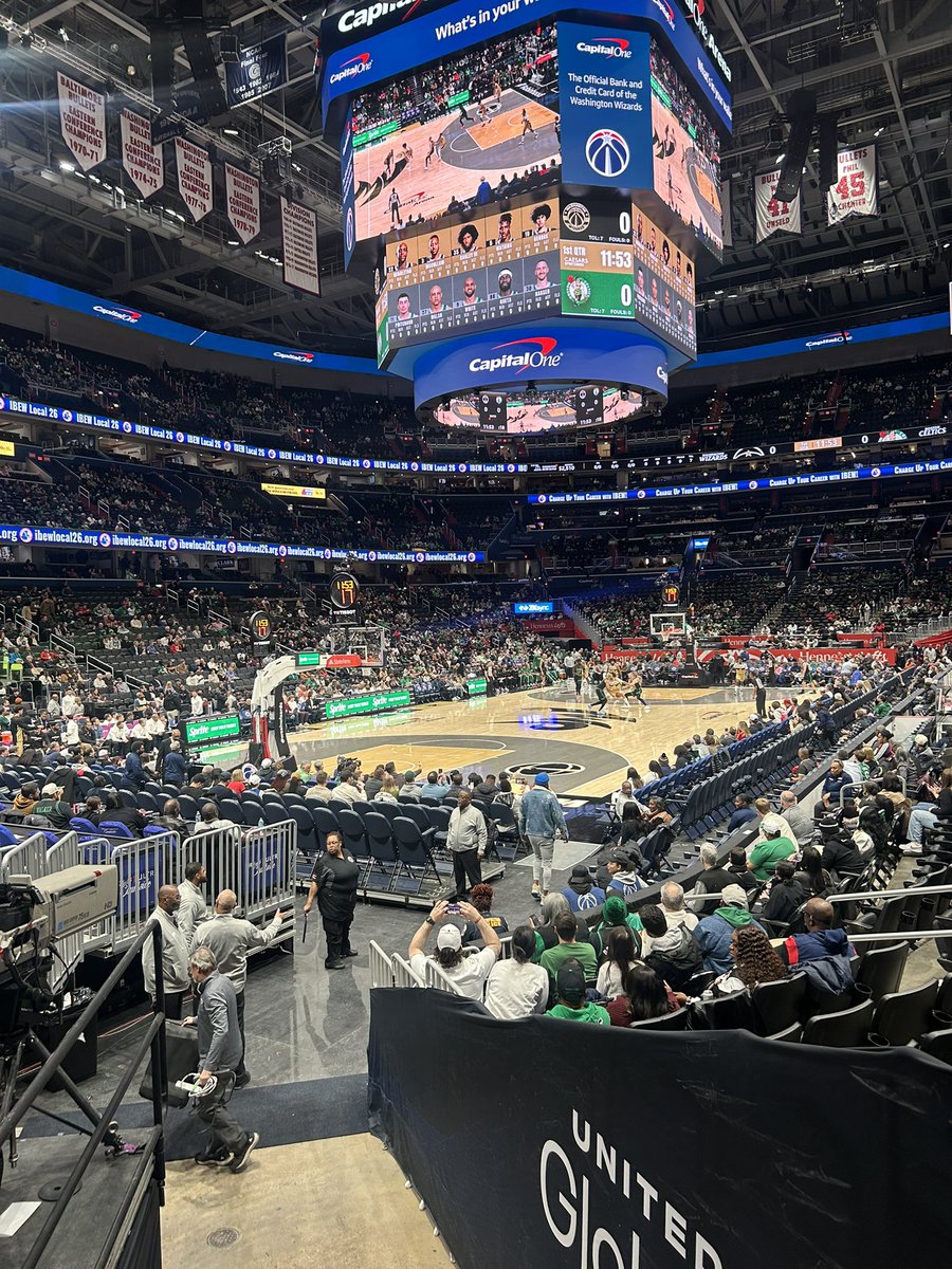 Here tonight at Wizards VS. Celtics

End of the first quarter 

Wizards 26

Celtics 32

The wizards are currently shooting  10-21 from the field 

But have shown it spurts that offense is coming with shooting 50% percent from three