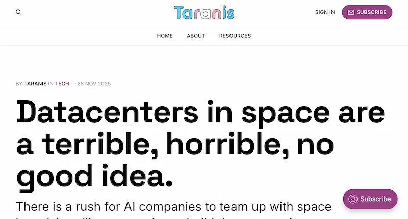 우주 데이터 센터는 최근 뜨거운 화제입니다.
먼저, 머스크는 SpaceX가 우주 데이터 센터 건설을 고려하고 있다고 밝혔습니다(그림 1).
그리고 이번 주에 베이징은 "우주 데이터 센터 건설 계획안"을 발표했