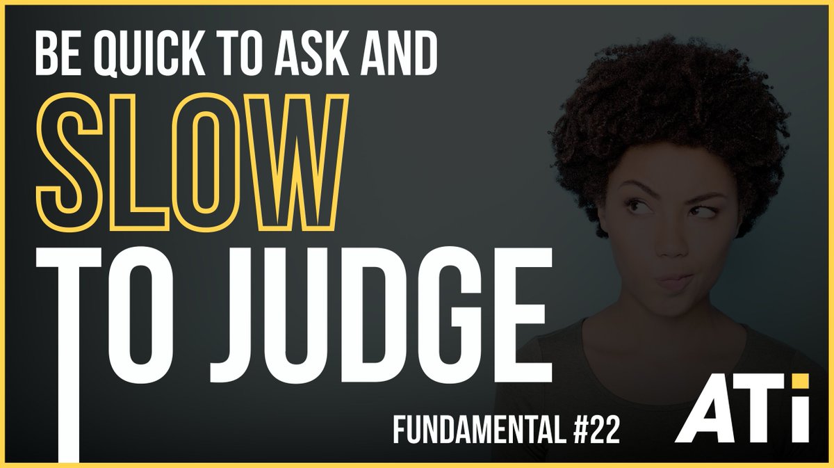 There’s always more to the story than you think. Learn to ask questions and gather the facts before jumping to conclusions and making judgments. Be curious about what other information might give you a more complete picture.

#ATI #NoJudgment #Fundamentals #ShopOwners