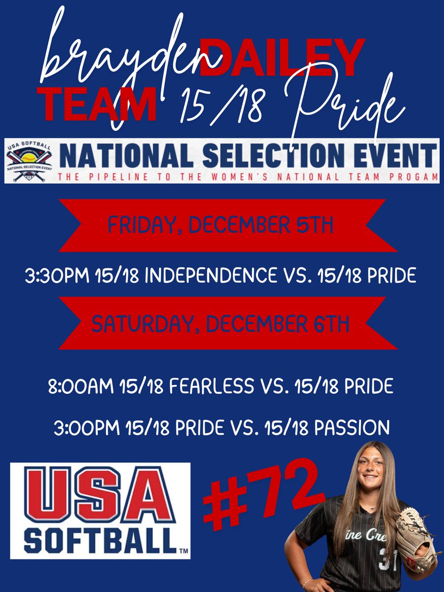 BraydenDailey31's tweet image. Great night at the @USASoftball athlete check-in and kickoff meeting! @briellis1 and @JennieFinch were so cool to hear from. I’ll be focusing on the process and not results 🤓game time tomorrow! 💪🔥#goteampride 

@USASoftballJWNT @LineDsoftball @PrepSoftball @ExtraInningSB