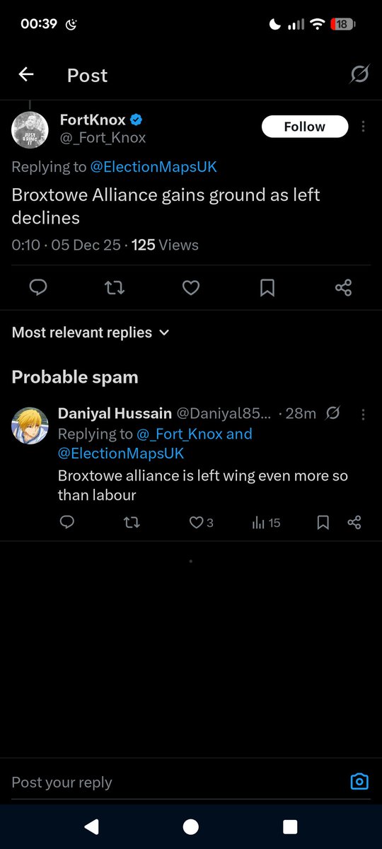 Juicemonkey's tweet photo. @Daniyal85745498 @_Fort_Knox @ElectionMapsUK How is this 'probable spam'? https://t.co/tNBzuQmHDd