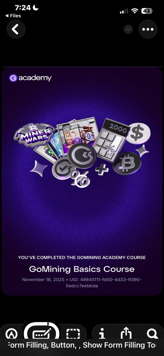 whitestar2009's tweet photo. @gomining #GoMiningAcademy   #GoMining  I completed the basic course and my favorite lesson was lesson seven where tokennomics was explained. How it influences the community and governance. https://t.co/wVRXSFzd2D