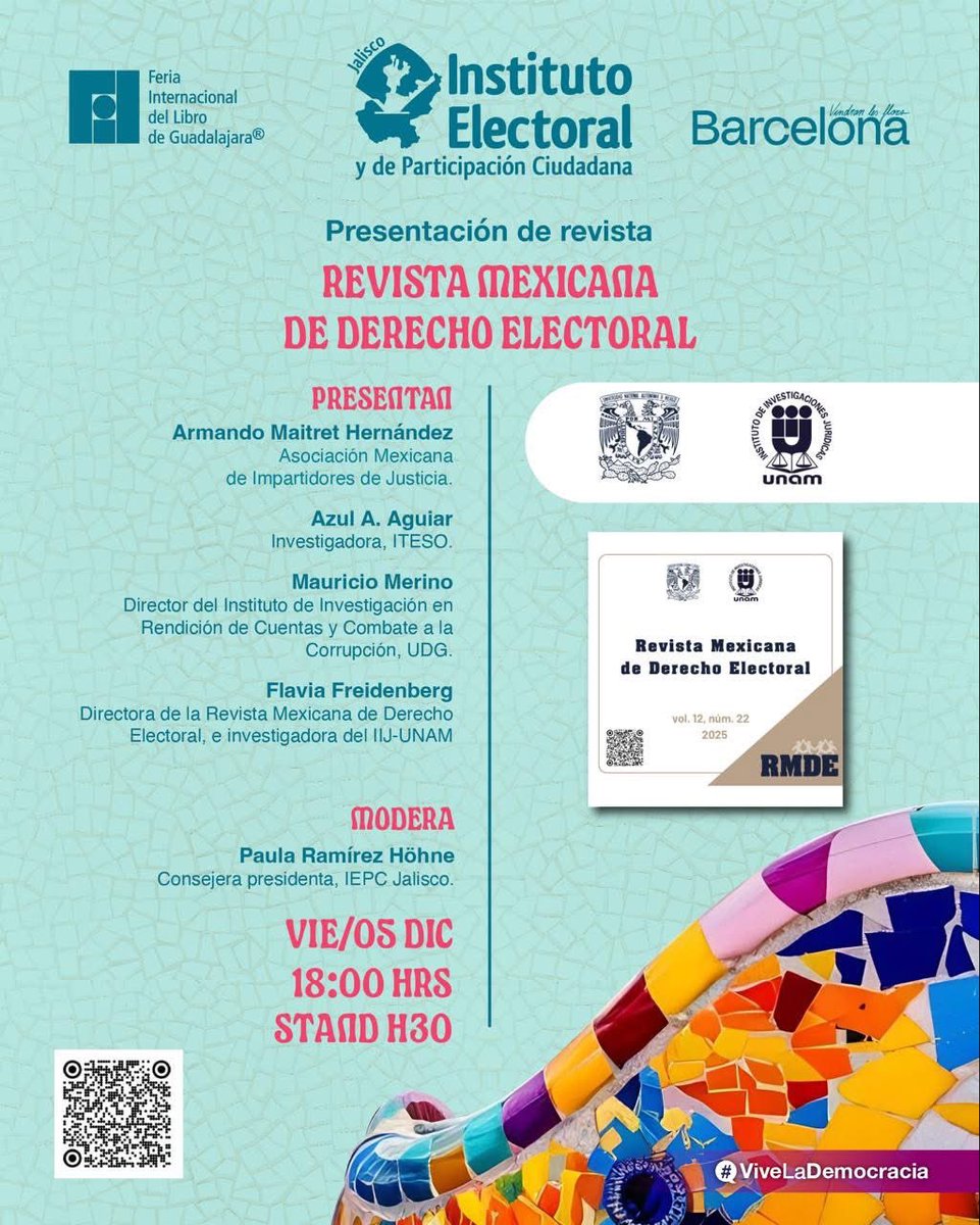 🎯Compartimos con mucha emoción la publicación de un nuevo volumen de <a href="/Electoral_UNAM/">Revista Mexicana de Derecho Electoral</a> 

Ya disponible vol 12 (23) [2025]

Invitamos a la comunidad a leerla y a enviar sus investigaciones sobre elecciones y democracia.⬇️
 
revistas.juridicas.unam.mx/index.php/