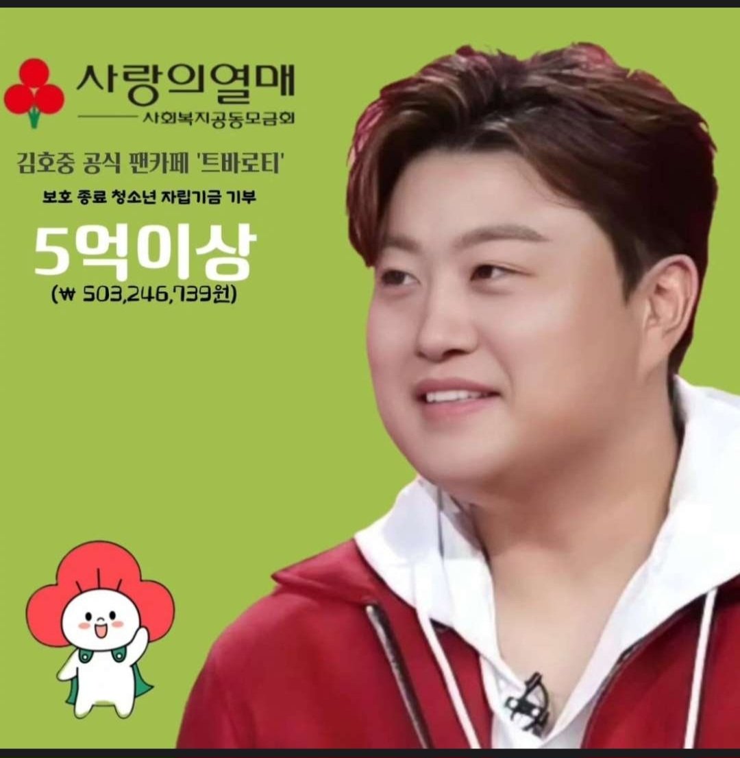 김호중 선한영항력을닮아 아리스가함께만들어가는 나눔의동행
#김호중 #김호중기부#김호중아리스#따뜻함을모으다#김호중공식팬카페#사랑의열매#보호종료청소년지원#5억3백만원기부