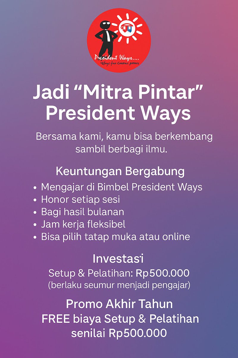 Berbagi ilmu dan berbagi hasil.....
#MitraPintar