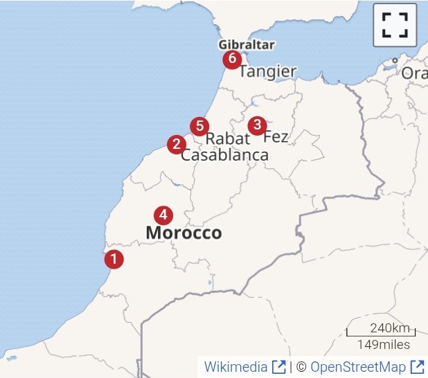 Location of the stadiums and host cities of the AFCON 2025 in Morocco 🇲🇦

<a href="/soka25east/">Soka25east.com</a>