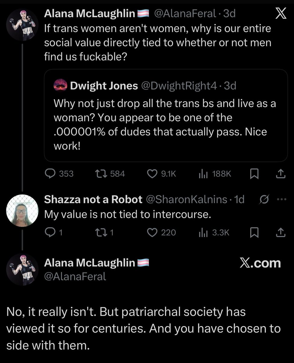 transgender theory and female rights cannot coexist because we hope to destroy the societal correlation between femininity and womanhood. you base your entire identity upon the correlation. men have fucked every animal in existence, that does not make them women. SICK misogynist.