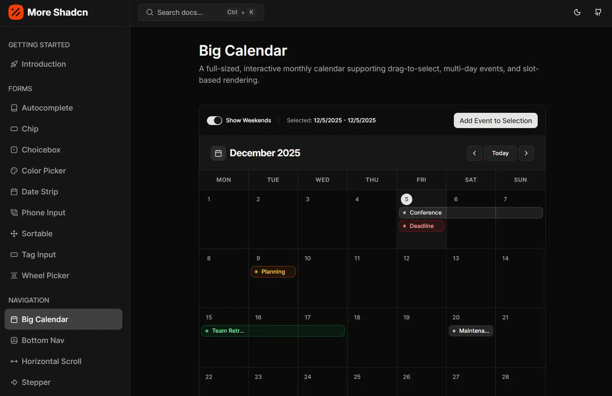jqueryscript's tweet image. more-shadcn-svelte fills the gaps in shadcn-svelte with extra components for Svelte 5.

👉 next.jqueryscript.net/svelte/advance…

⚡ Runes-based ($state, $props, $derived)
📦 CLI registry install
🔒 Strict TypeScript
✨ Built-in animations

Autocomplete, Tag Input, Stepper, Color Picker + more