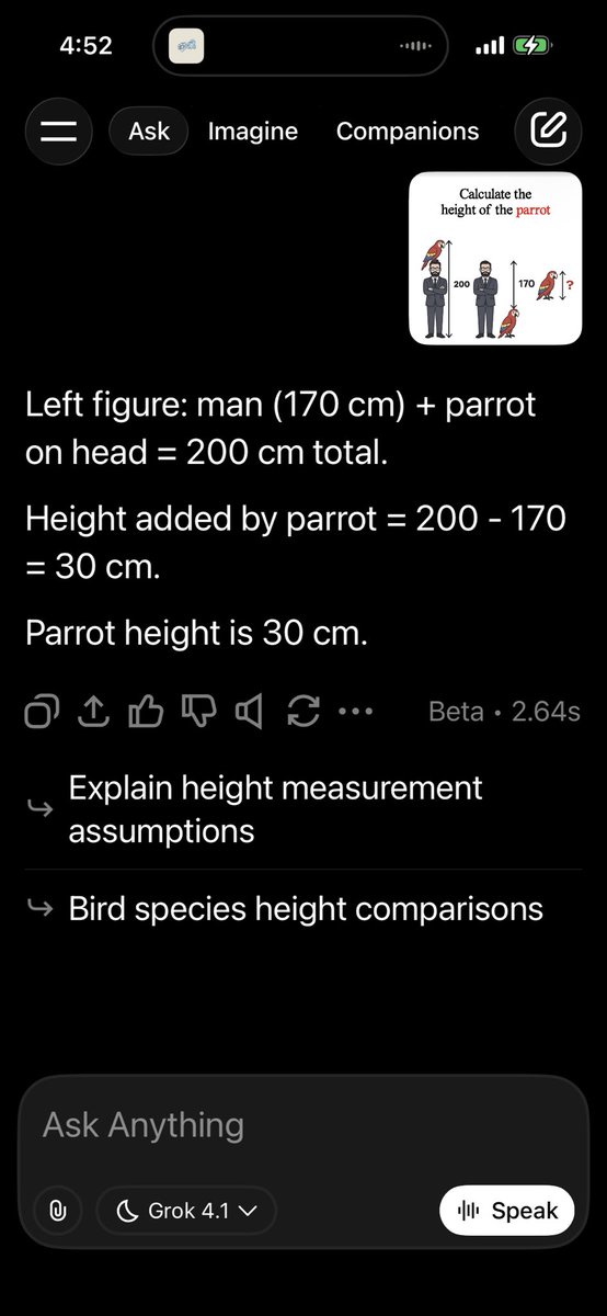 Sad to say that grok 4.1 failed simple math puzzle