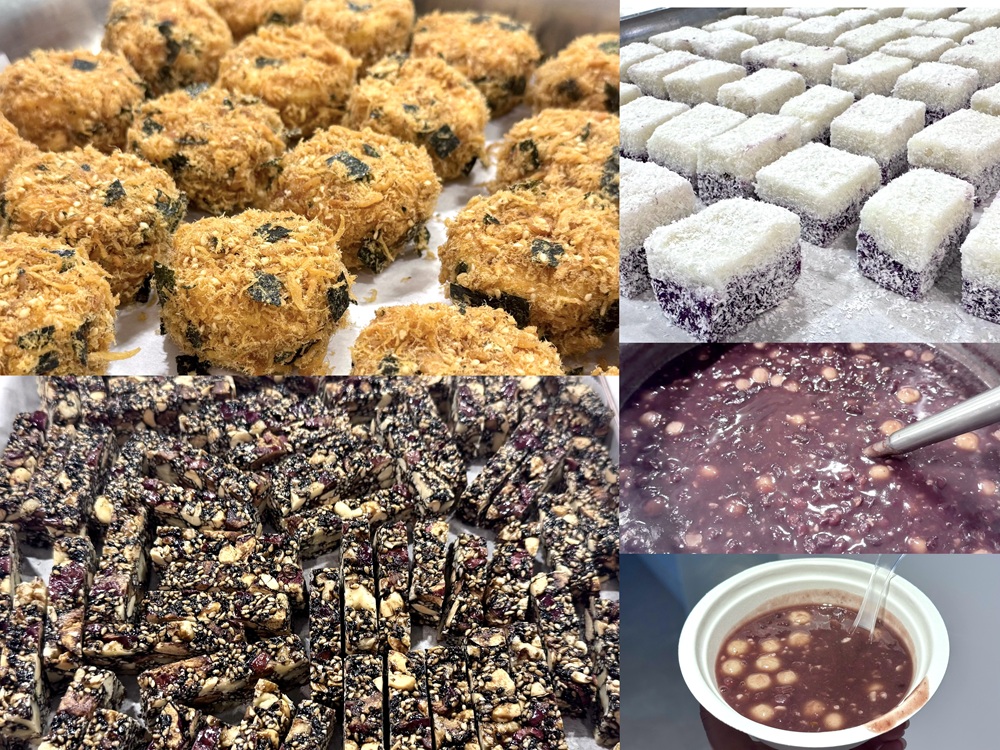 thenetcircle's tweet photo. Chilly days call for cozy bites—and we came prepared.😉✨
From seaweed meat floss bites to purple sweet potato coconut cakes, plus classic sesame-walnut candy and a warm bowl of red bean mochi soup… everything just hit the spot.😋
Sweet treats, warmer hearts.❄️🍰💛
#sweettreats https://t.co/548KGe6K7k