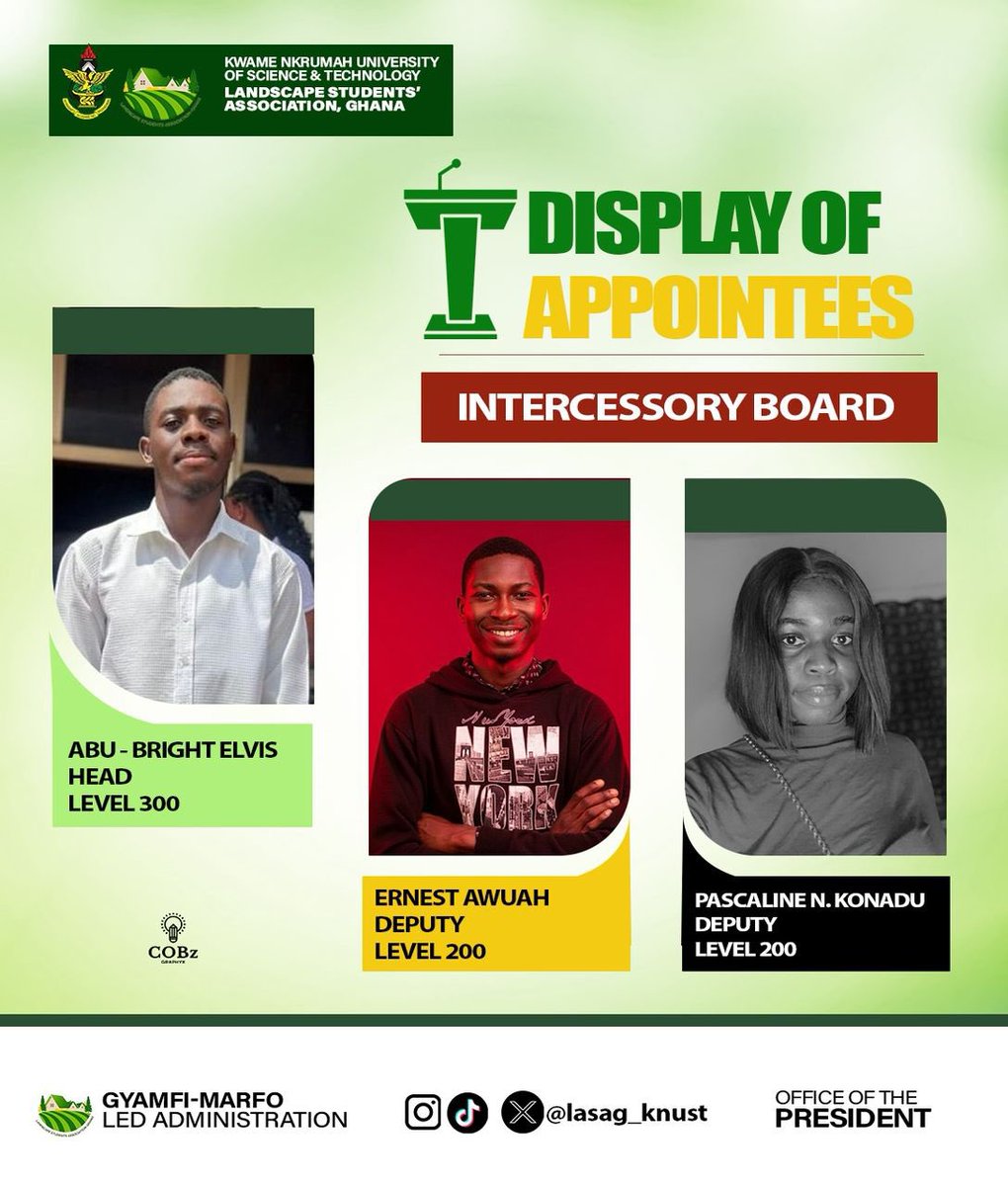 lasag_knust's tweet photo. Congratulations on your appointment. Serve well!

🔰WeCreateItYouLiveIt 🔰 https://t.co/iHj55VmQG9