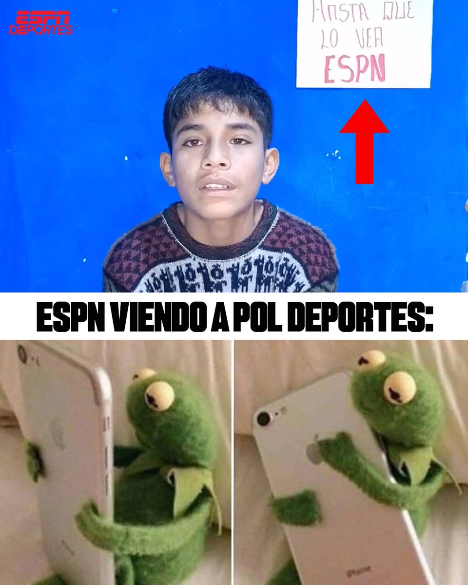 ESPNDeportes's tweet image. Cliver, Pol Deportes: "Hasta que lo vea ESPN."

El admin de ESPN: 🥹❤️