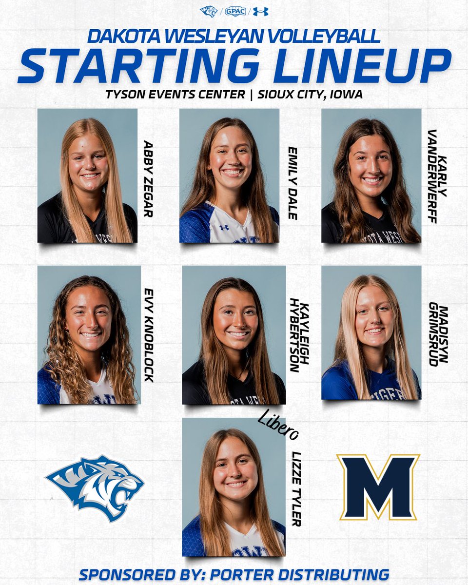 DWTigerVB's tweet photo. 🏐 𝐒𝐓𝐀𝐑𝐓𝐈𝐍𝐆 𝐋𝐈𝐍𝐄𝐔𝐏 🏐

🆚 The Master’s (Calif.)
⏰ 7:30 PM
📍 Tyson Events Center - Sioux City, Iowa
📊/📺 https://t.co/yZvQa9qESP

#RollTige🐯 |  #BleedBlue🔹 https://t.co/joqMRbaBLs