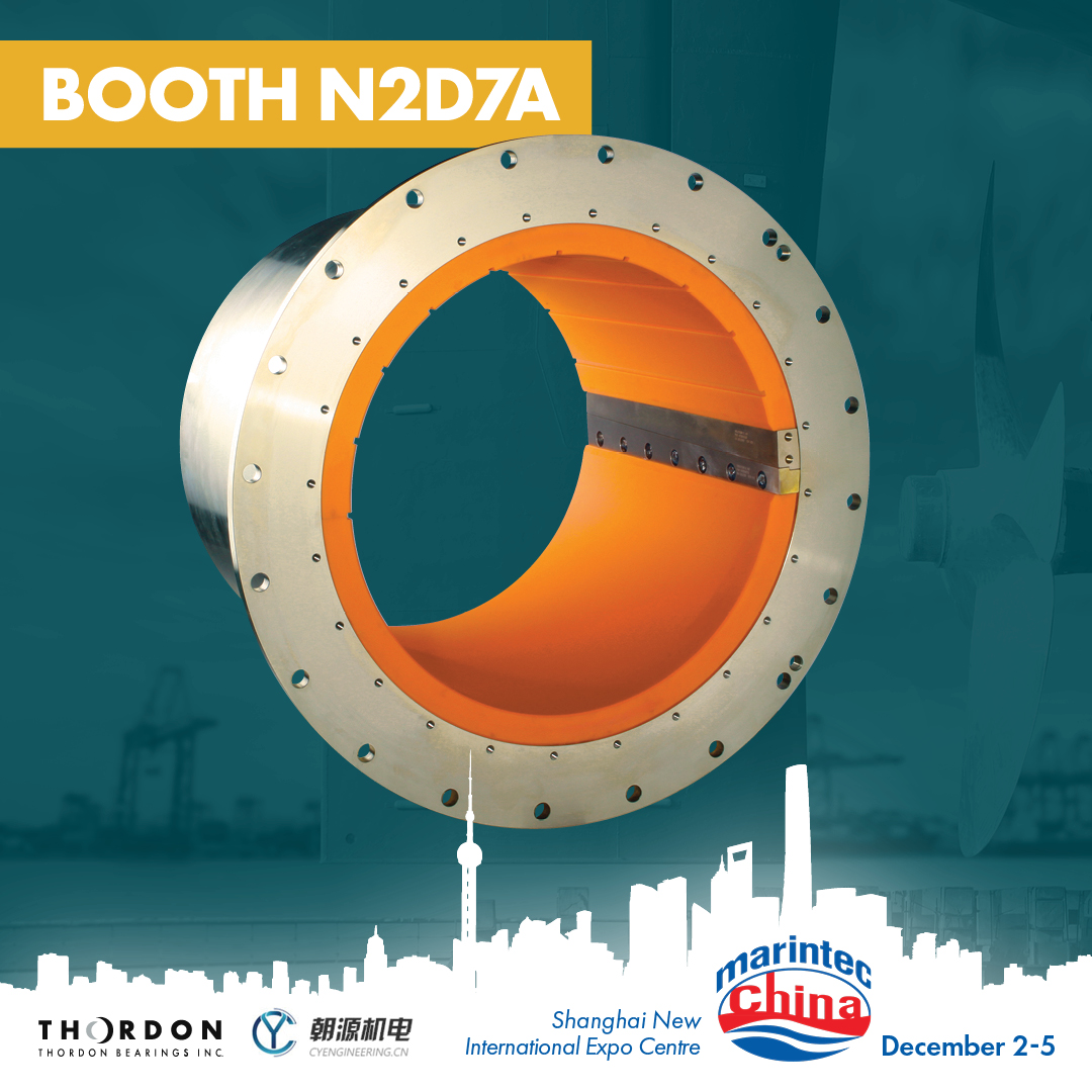 ThordonBearings's tweet image. Looking for reliable propeller shaft bearings? Thordon’s #COMPAC seawater-lubricated system is trusted on 550+ vessels worldwide, reduces maintenance &amp;amp; offers a lifetime wearlife guarantee. Visit #Thordon &amp;amp; CY Engineering at #MarintecChina to learn why it’s the preferred choice!