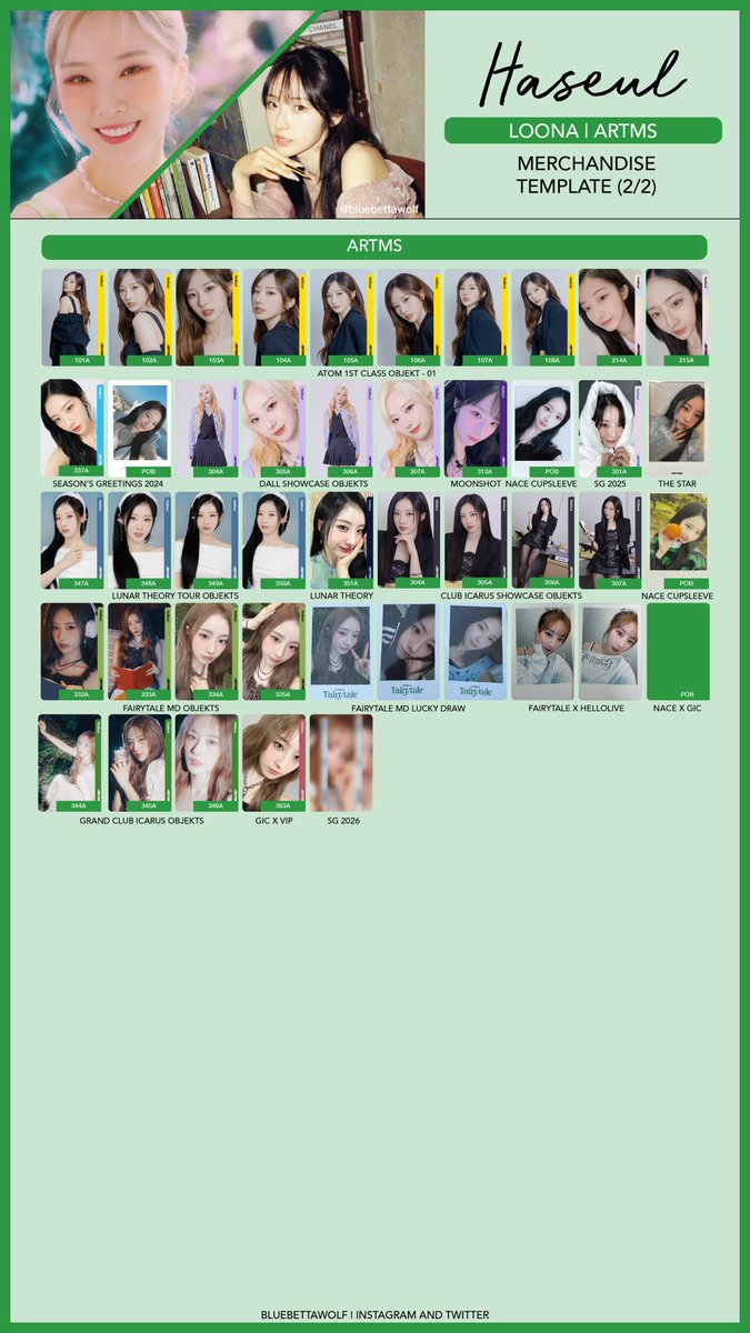 Loona / ARTMS - Heejin and Haseul Merchandise Photocard Template