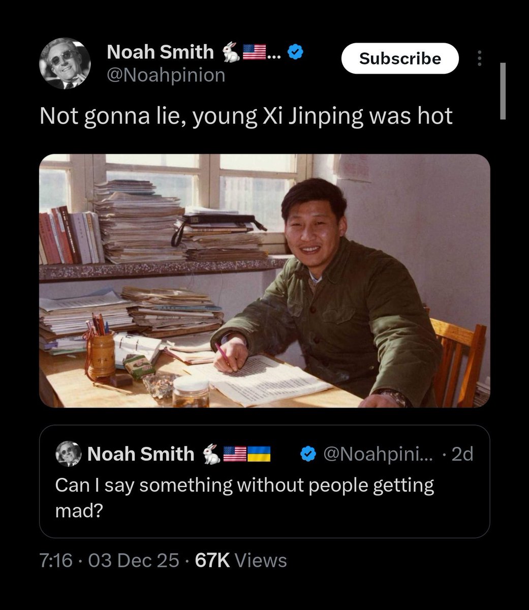 Noah Smith is fast becoming a China shill since simping for young 'hot' Xi.