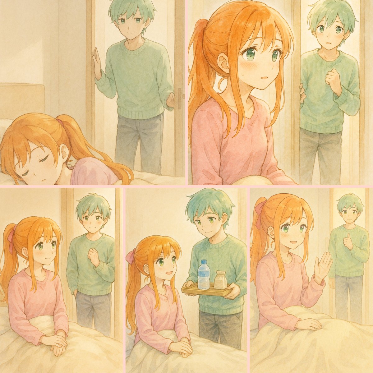 総集編】ちさ蘭インフルエンザ看病編 全5話 【1/5🛏️そばにいたい