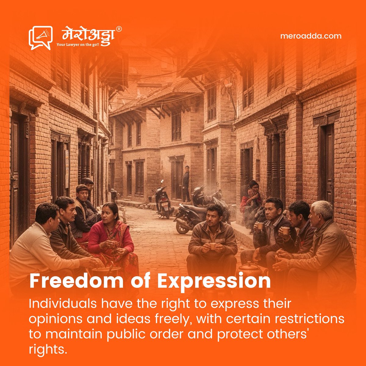 के तपाईंलाई थाहा छ ?
‘अभिव्यक्तिको स्वतन्त्रता ’ भनेको के हो? 
~~~~~~~~~~~~~~~~~~~~~~~~~~~~~
Sign up for free Q&amp;As with lawyers from all over Nepal.
 #accesstolaw #accesstojustice #NoExcuse