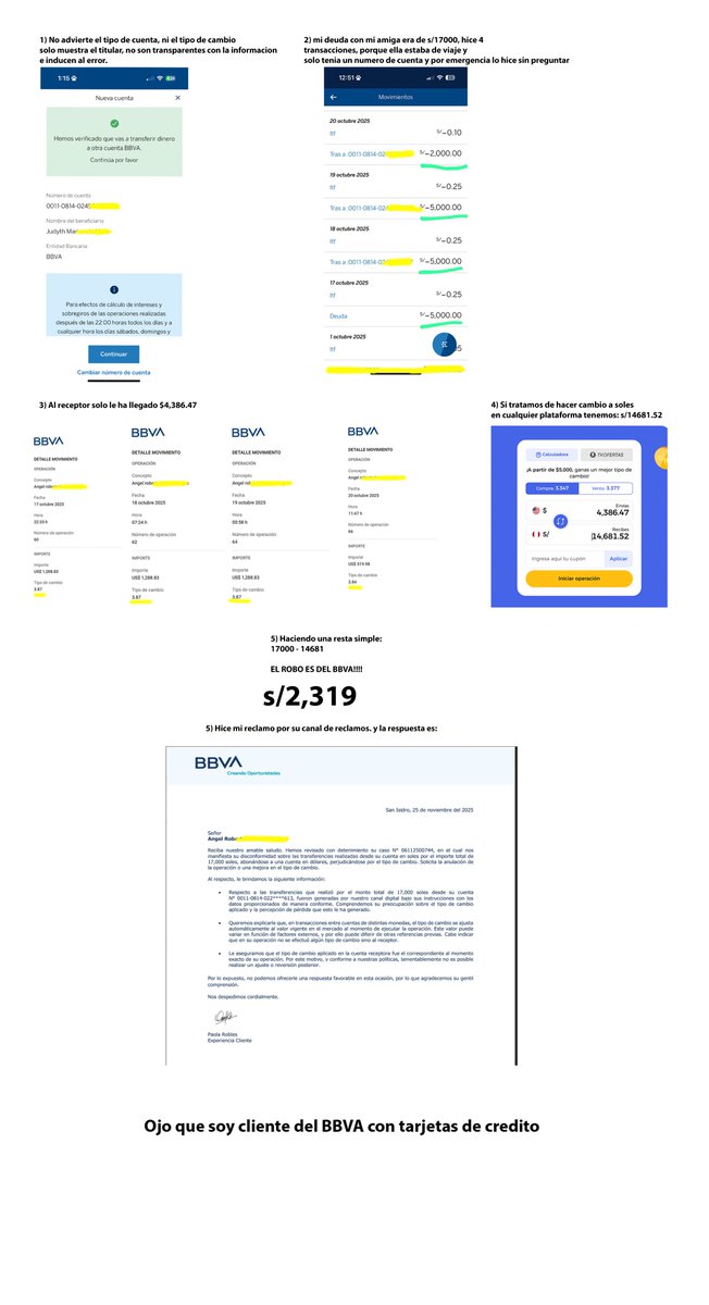 AngelSystem's tweet photo. @dgrados @bbva_peru @paolobenza Me ha pasado lo mismo, pero al enviar soles por error a una cuenta en dolares... me han vendido dolares a s/3.8 lo peor es que su app no advierte si la cuenta es en dolares y el tipo de cambio que se aplicará.... @paolobenza @bbva_peru https://t.co/SDI4vzMzc2