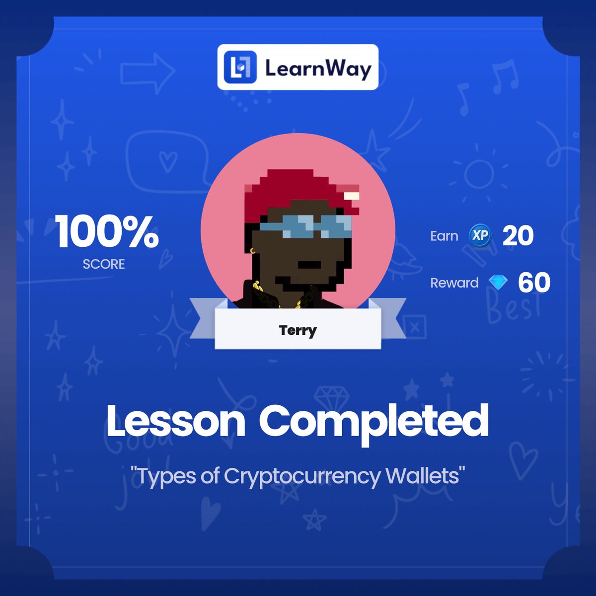 TerryEnnison's tweet image. I just completed a lesson on LearnWay! Check out my score! 🎉 Learning web3, AI, and finance has never been this fun or rewarding.

Join me and start earning real rewards while leveling up your skills! 🚀

Download the app now 👉 onelink.to/q3ypvq

#LearnWay #LearnAndEarn