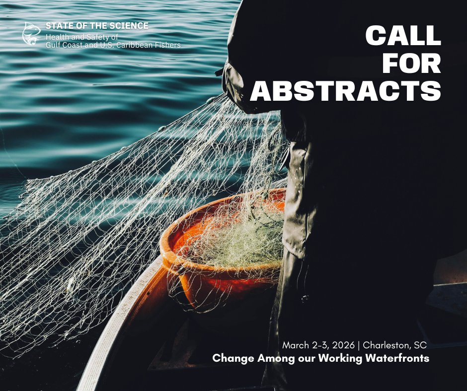 PIE Center partner program (<a href="/sccAgSafety/">SCCAHS</a>) hosts the 2026 State of the Science: Change Among Working Waterfronts March 2–3 in Charleston, SC. Abstracts due Dec 17! Details &amp; register: gccsos.org