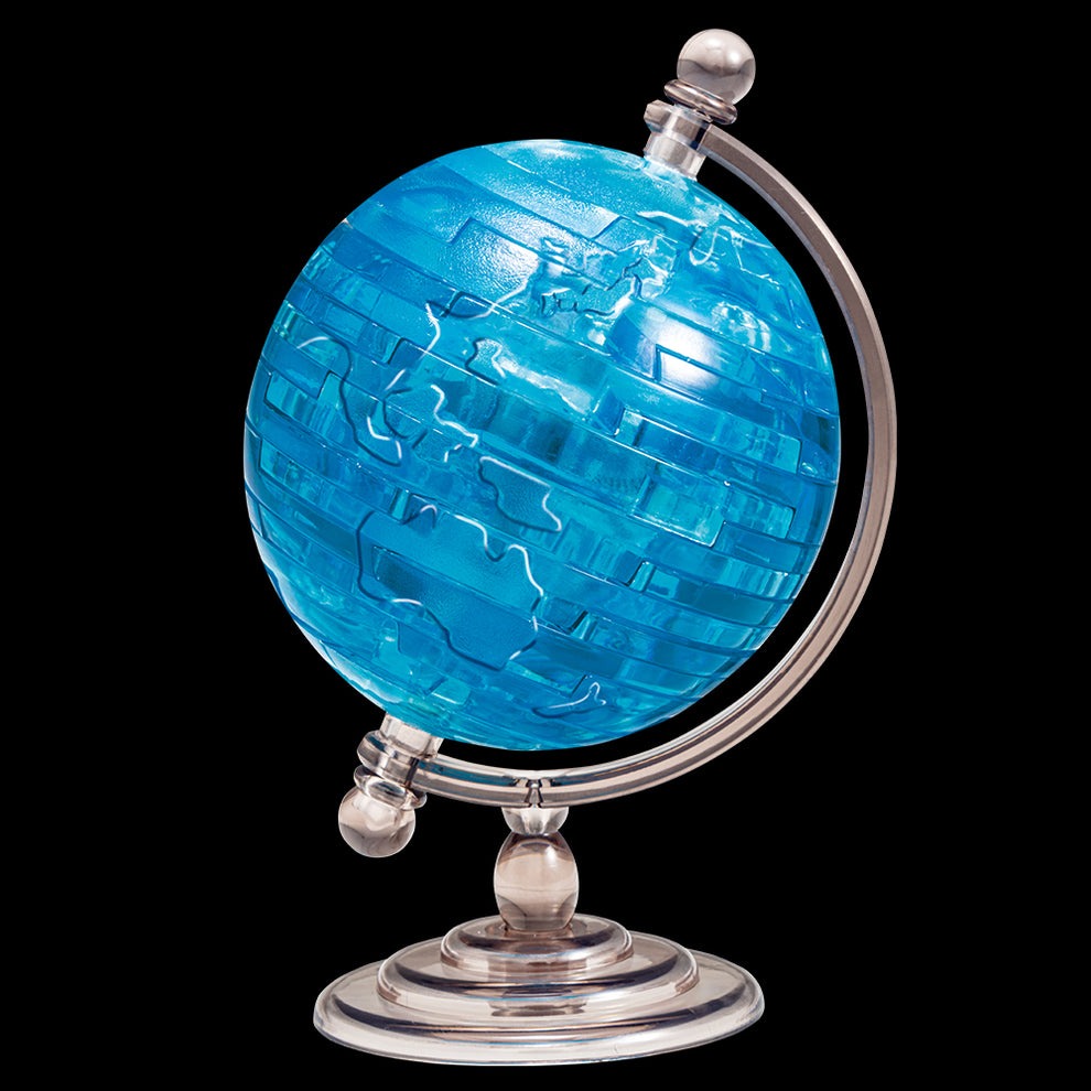 クリスタルパズル 地球儀」12月12日発売！ 透明のピースを組み上げ