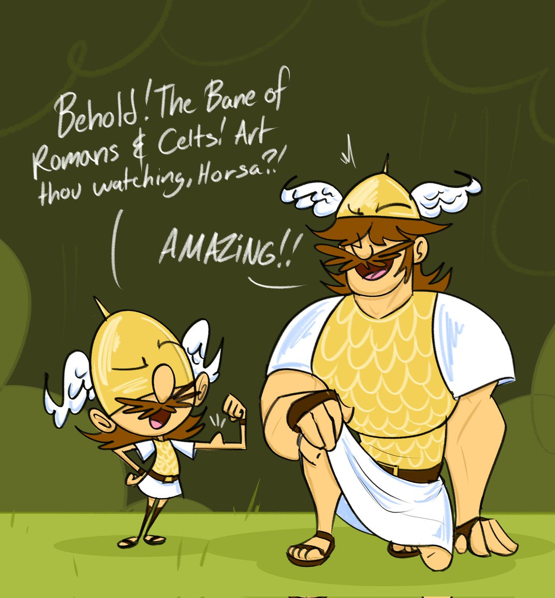 SWumpkins's tweet image. Very old pic of Hengist &amp;amp; Horsa, flexing on them haters