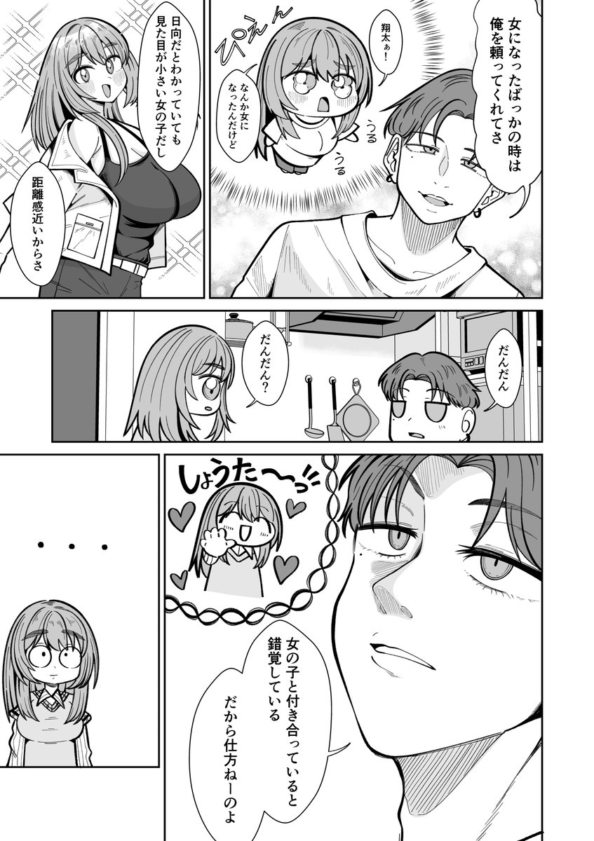 女体化したら友人がやたら家に来る(3/7) 