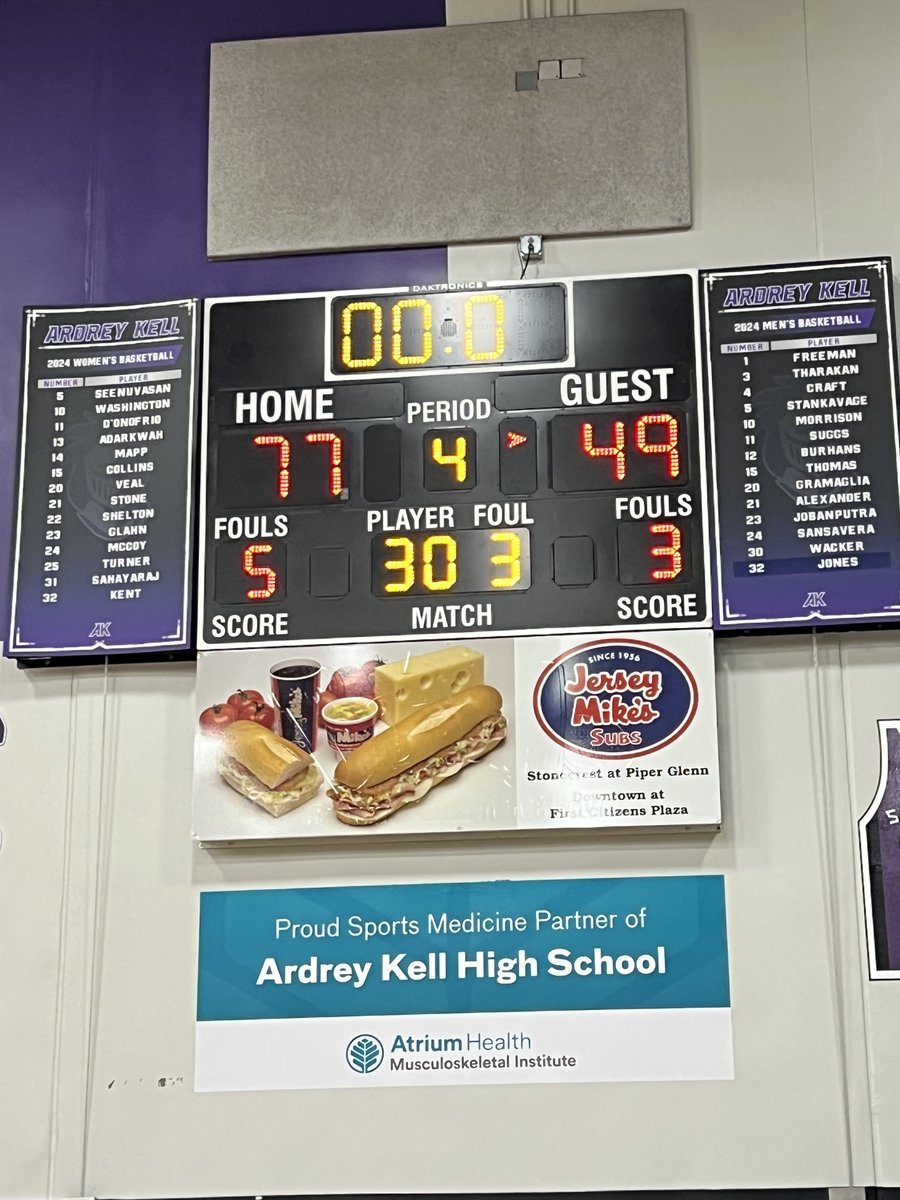 AKbasketball's tweet image. Knights win!!  Knights 77 Kings Mtn 49.