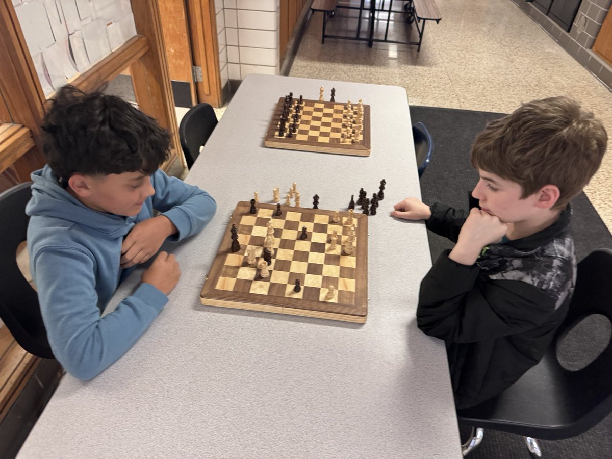 Chess club was a ton of fun today! Competition was fierce!! ♟️ 🧡🖤 <a href="/NOCSEagles/">NorthOlmstedSchools</a>