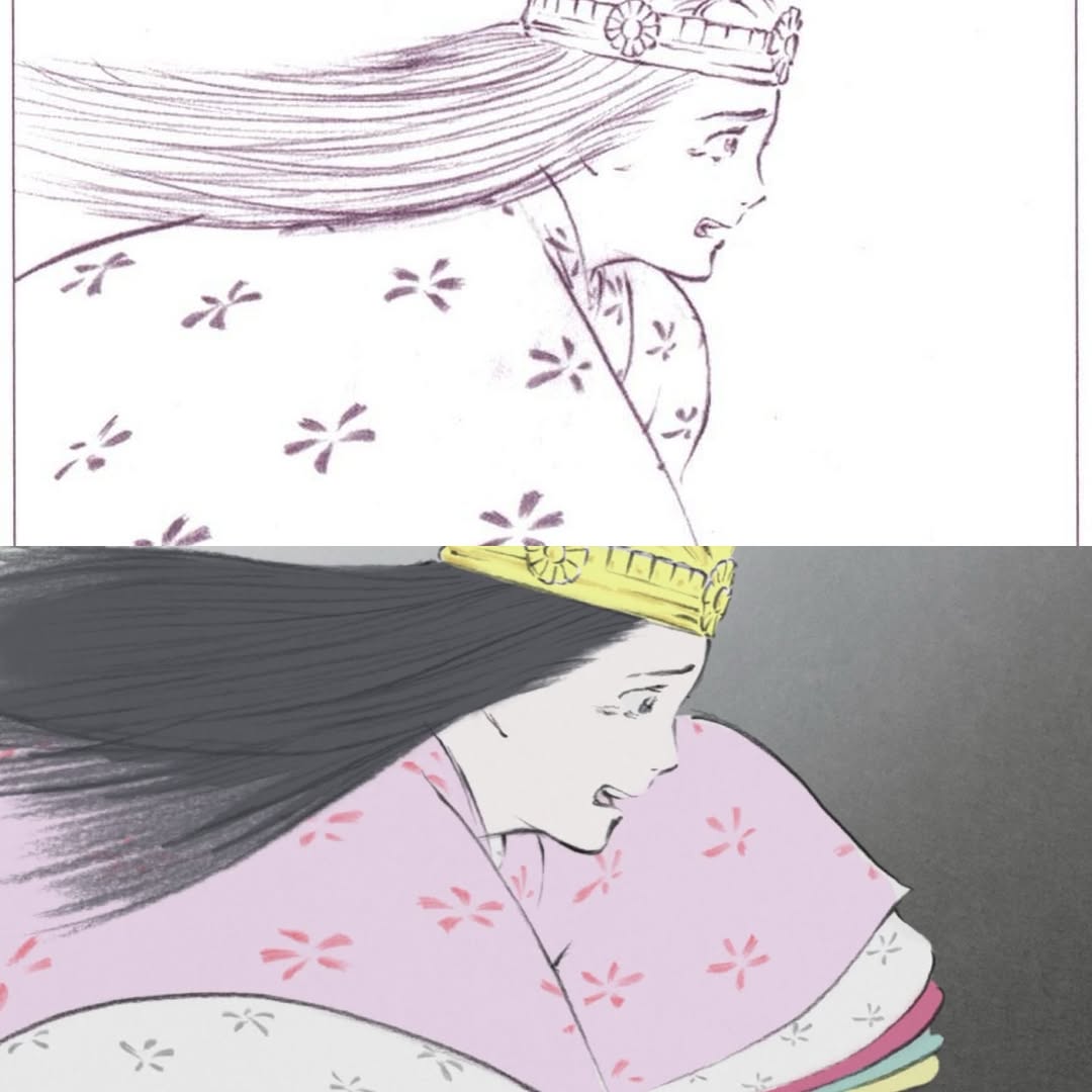 Original layout and Final Result for The Tale of Princess Kaguya (2013)