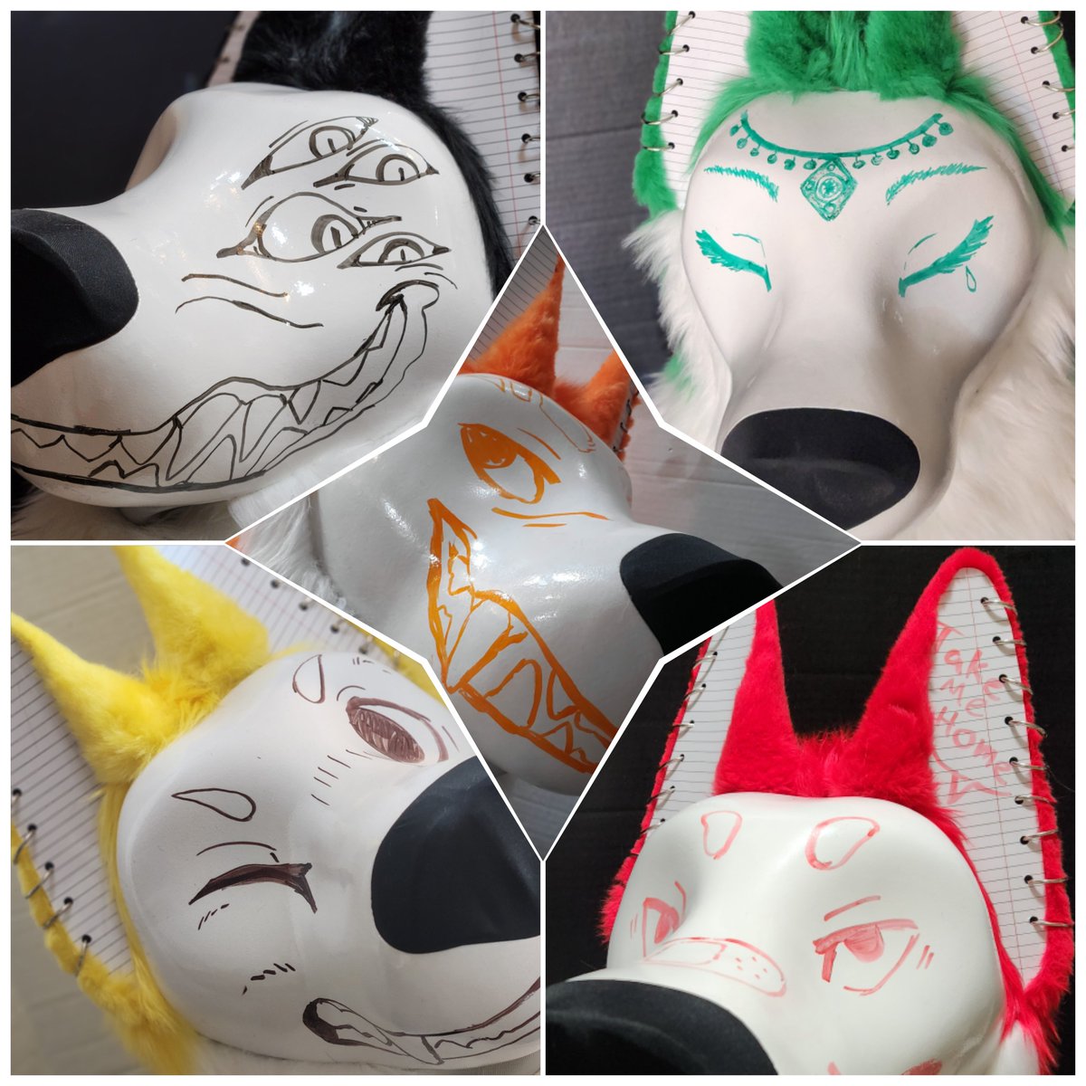 Tomorrow in MFF artist alley I'll be selling a rainbow of whiteboard fursuits! They come with everything you need to doodle to your hearts content. 💠2️⃣0️⃣0️⃣0️⃣💠 #fursuitpremade #fursuitforsale