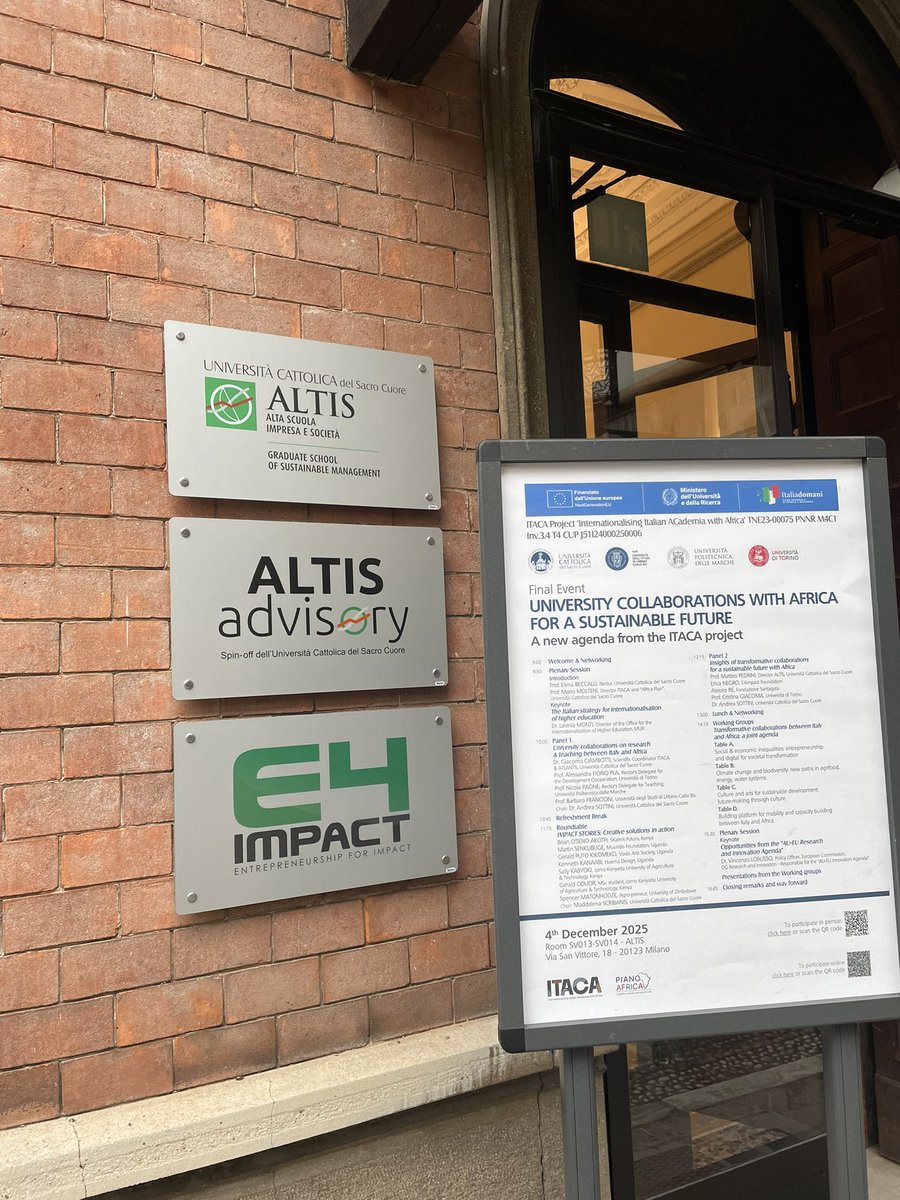 RadaRubangira's tweet photo. Feeling grateful and inspired after attending the ITACA Project Final Event @unicatt in Milan. It was an honor to reconnect with two incredible professors and leaders after seeing them last in Uganda two years ago.
It was a special privilege to see Dr. Giacomo Ciambotti, https://t.co/WWLh2FCR8a