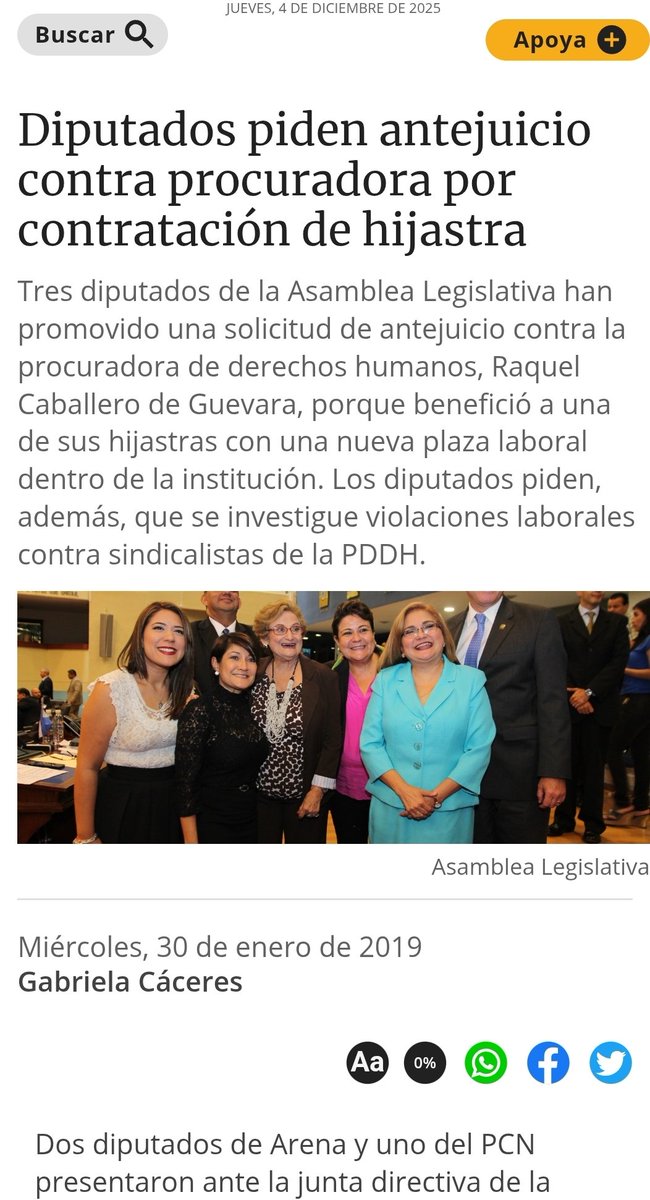 <a href="/Hectorhernan77/">JOHN RAMBO</a> <a href="/Cristosal/">Cristosal</a> <a href="/CRAMSV/">Carlos Araujo</a> Las focas pendejas se hacen las mareadas de la corrupción de la vieja, porque sabe que se vende al mejor postor. Asi la eligieron en los tiempos de Arena porque saben que la vieja le podes comprar el silencio