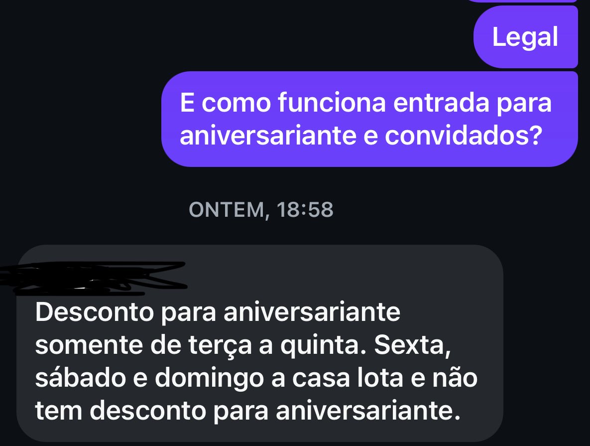 InVerasVeritas's tweet photo. Gosto de comemorar meu aniversário cada ano em lugares diferentes. Esse ano, por causa de últimos acontecimentos, queria comemorar em Santa Tereza (entendedores entenderão o motivo e o bar). Entro em contato com atendente. A resposta: você e seus convidados não têm importância ok https://t.co/OpKDqUvAIE